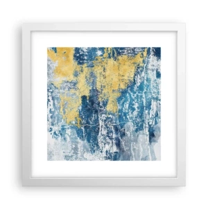 Pôster em moldura branca - Abstração cheia de clima - 30x30 cm