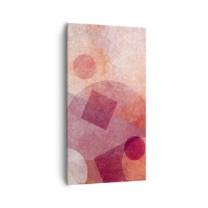 Quadro em tela - Transformações geométricas em rosa - 55x100 cm