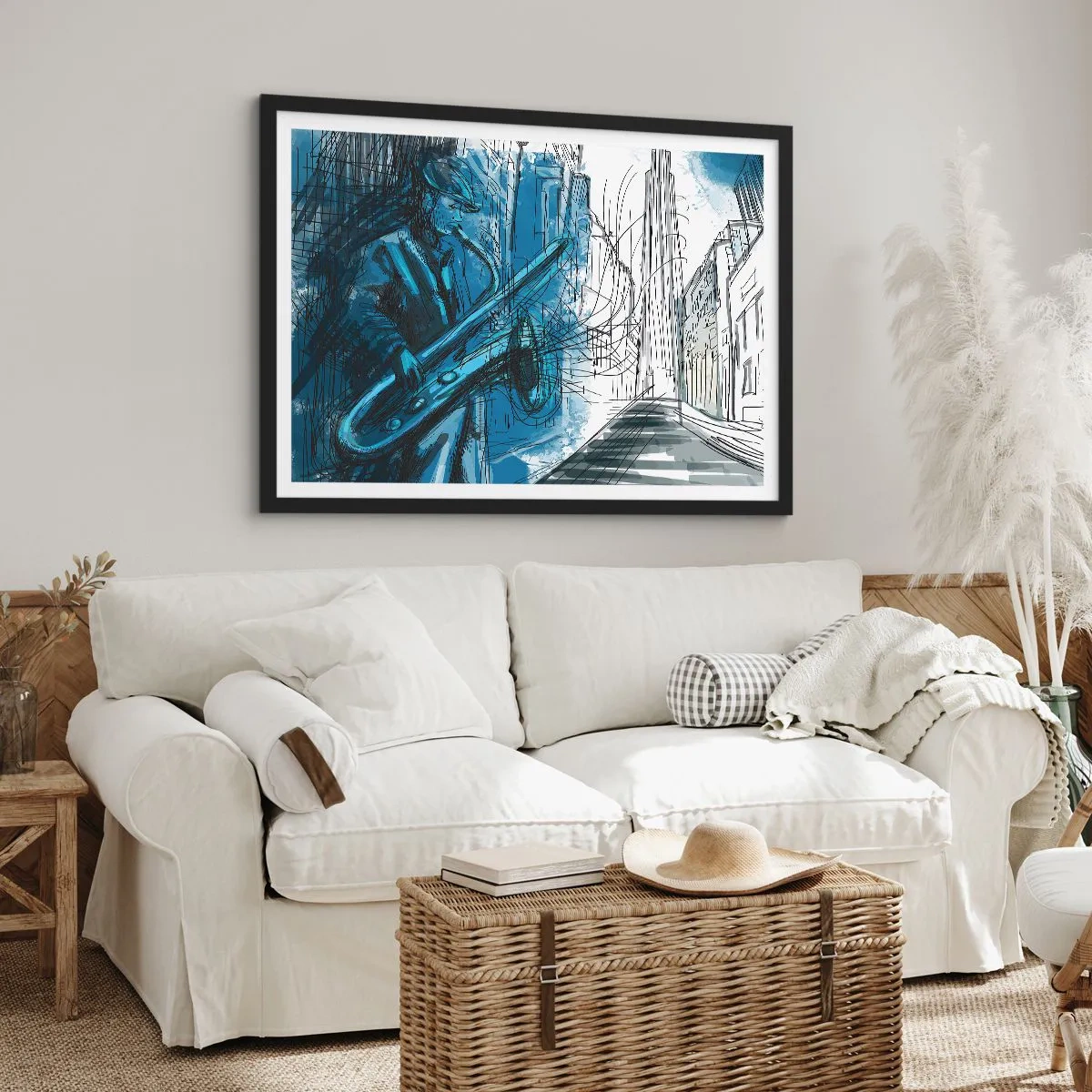 Pôster com moldura preta - Rapsódia Urbana - 70x50 cm