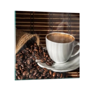 Quadro em vidro - A escuridão do carvão, a transparência do âmbar - 60x60 cm