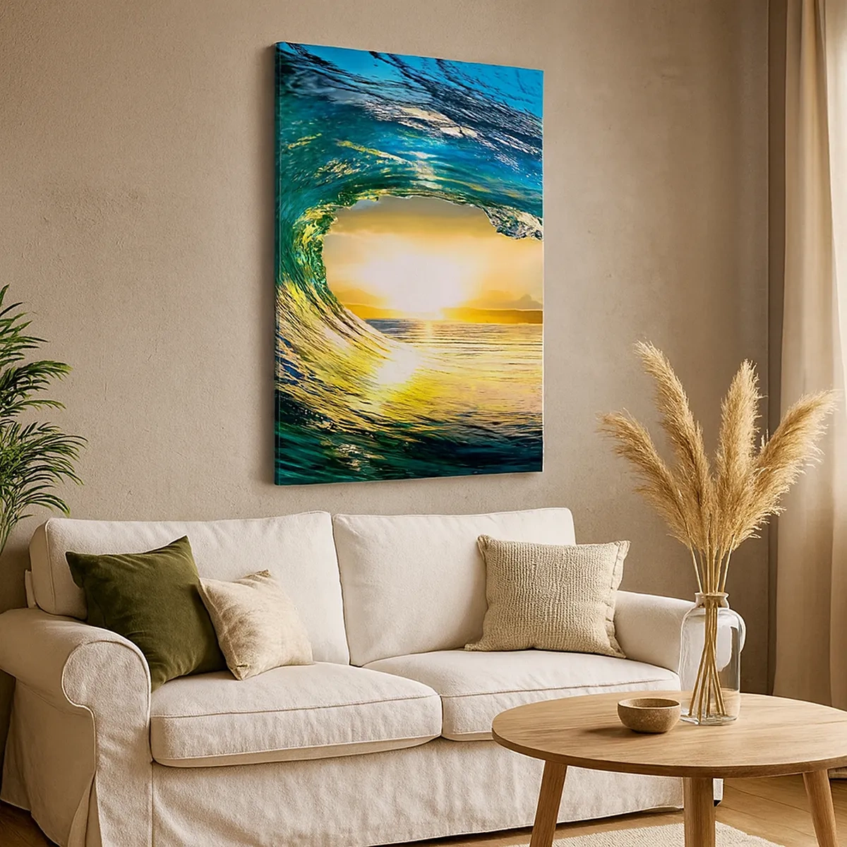 Quadro em tela - Em cristal esmeralda dourado - 50x70 cm