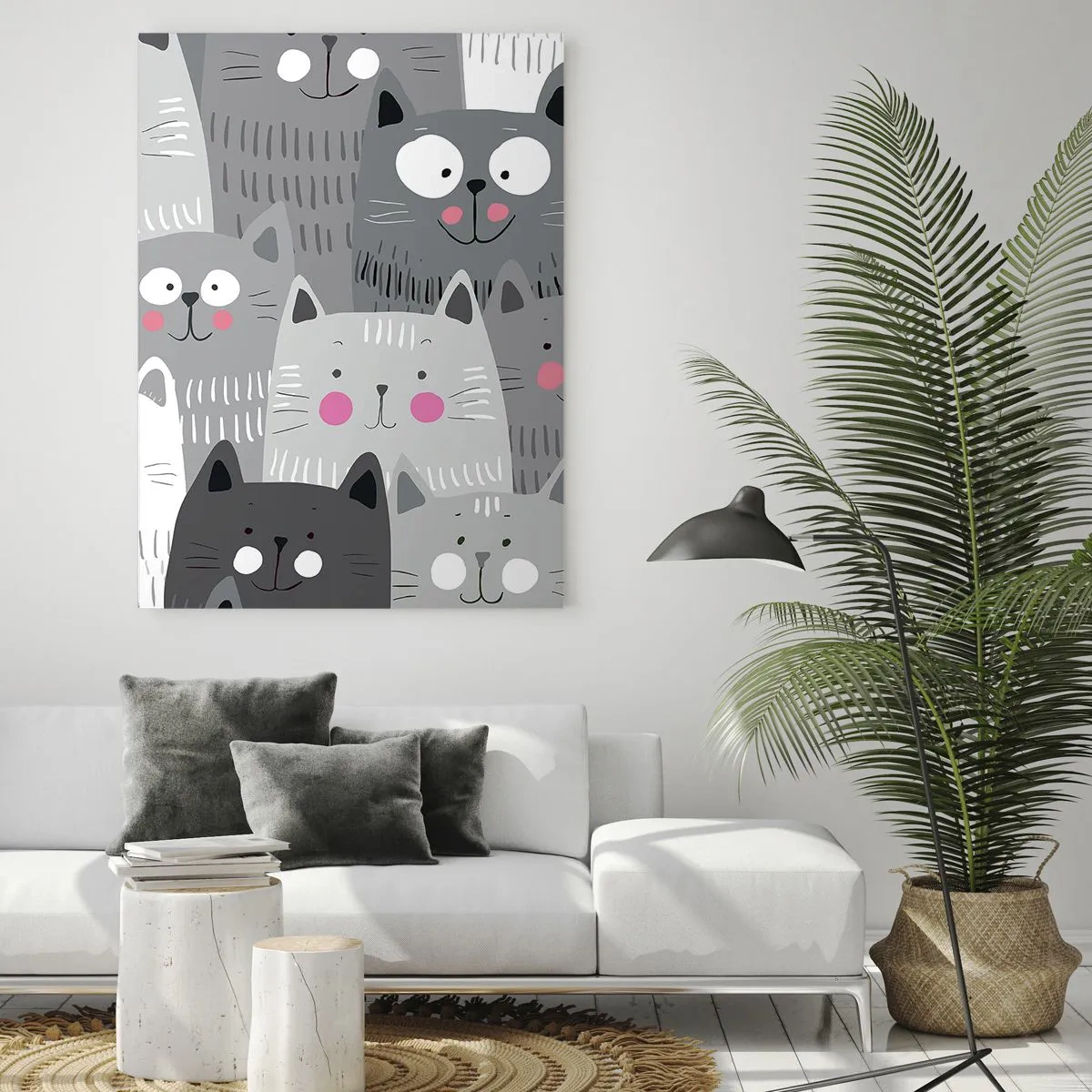 Quadro em vidro - O mundo dos gatos - 70x100 cm