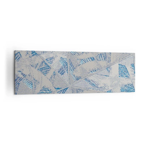 Quadro em tela - Em um labirinto azul e cinza - 160x50 cm