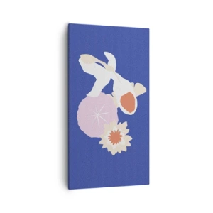 Quadro em tela - Composição de flores e botões - 55x100 cm