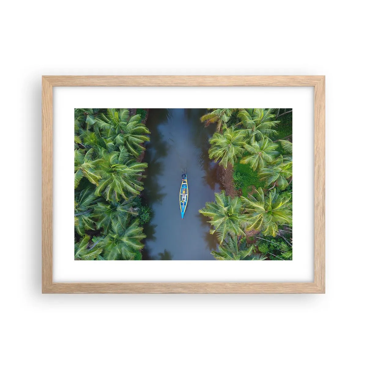 Pôster com moldura de carvalho claro - Em uma trilha tropical - 40x30 cm