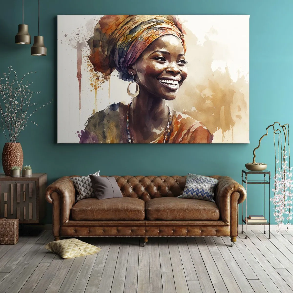 Quadro em tela - Rainha africana - 120x80 cm
