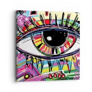 Quadro em tela - Olho colorido - alma colorida - 40x40 cm
