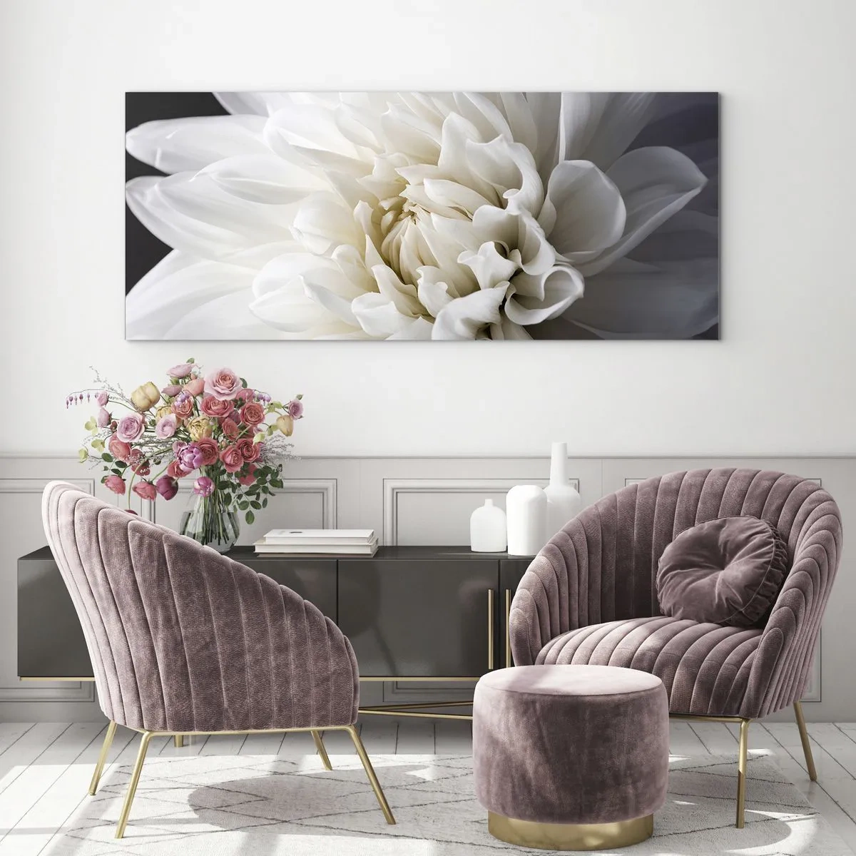 Quadro em vidro - Manhã da noiva - 100x40 cm