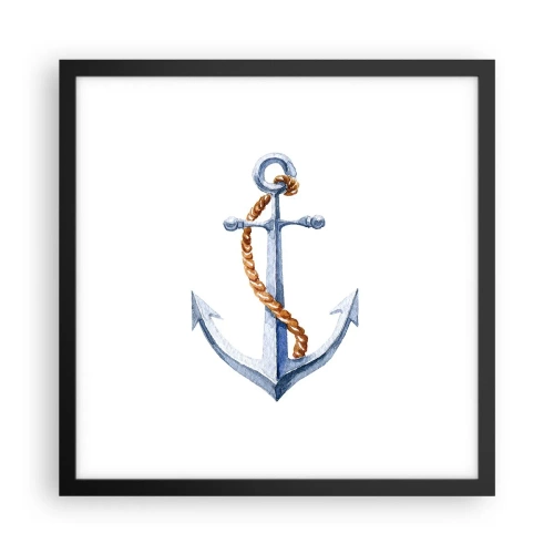 Pôster com moldura preta - Ahoy aventura! - 40x40 cm