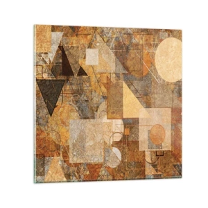 Quadro em vidro - Estudo Cubista em Bronze - 70x70 cm