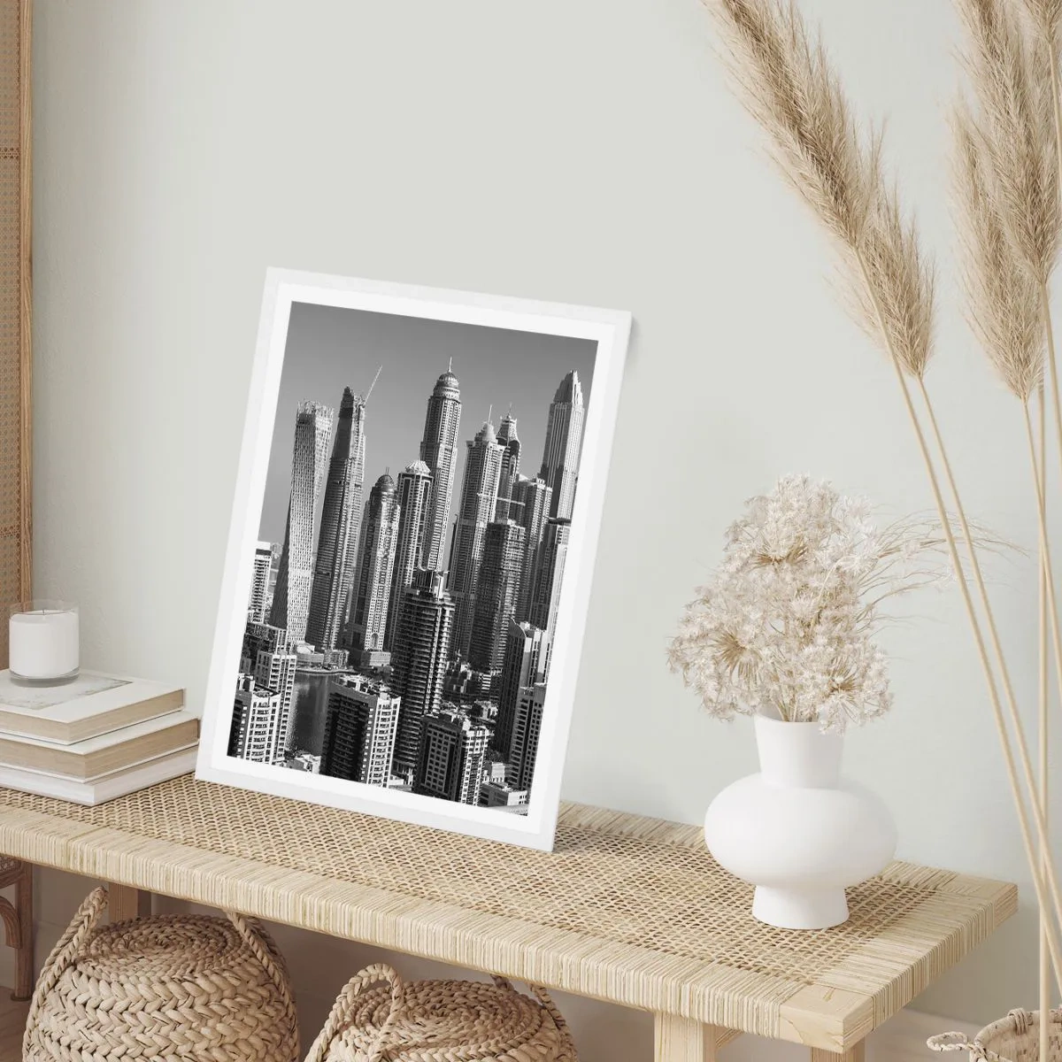 Pôster em moldura branca - A cidade sobre o deserto - 70x100 cm
