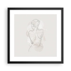 Pôster com moldura preta - Como um instrumento sensível - 40x40 cm