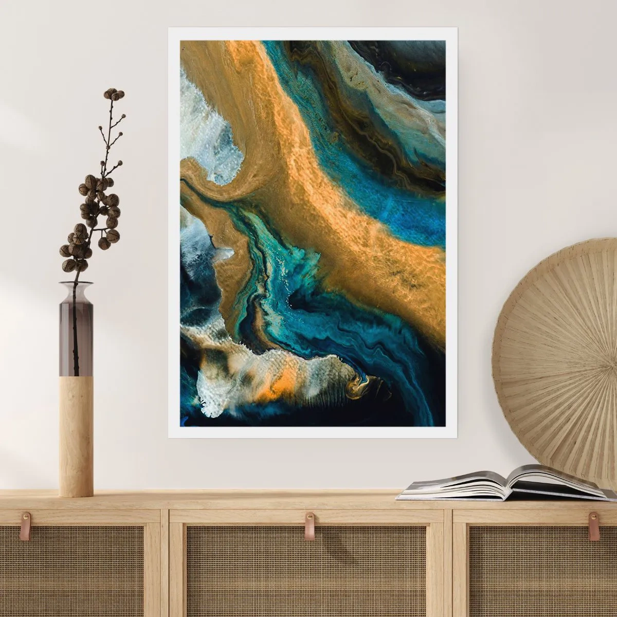 Pôster - Azul – amarelo – influências mútuas - 50x70 cm