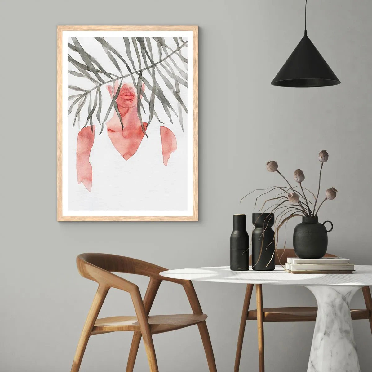 Pôster com moldura de carvalho claro - A dama dos trópicos - 70x100 cm