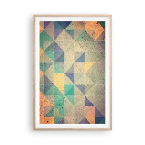 Pôster com moldura de carvalho claro - República dos triângulos - 61x91 cm