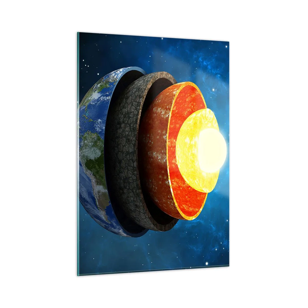 Quadro em vidro - Viagem ao centro da Terra - 50x70 cm