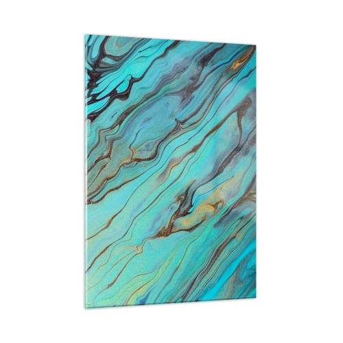 Quadro em vidro - Maré Turquesa - 50x70 cm
