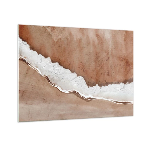 Quadro em vidro - Estrutura artística em tons de terra e branco - 70x50cm - Nas cores da terra - Decoração de parede moderna para a sala de estar e quarto ARTTOR