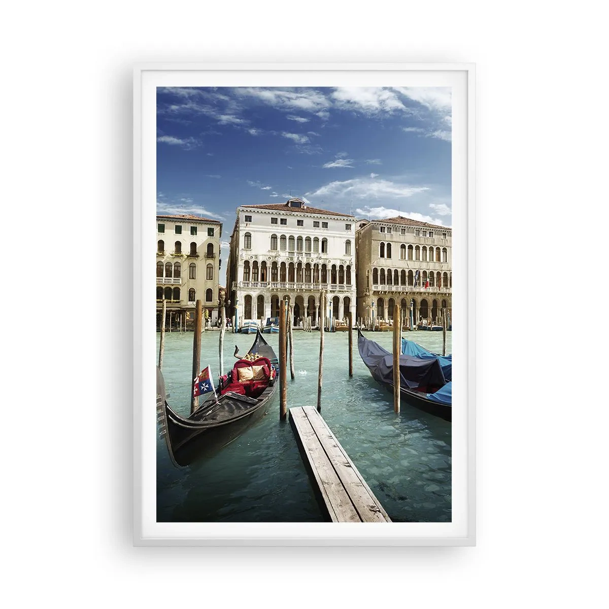 Pôster em moldura branca - Palácios em azul - 70x100 cm