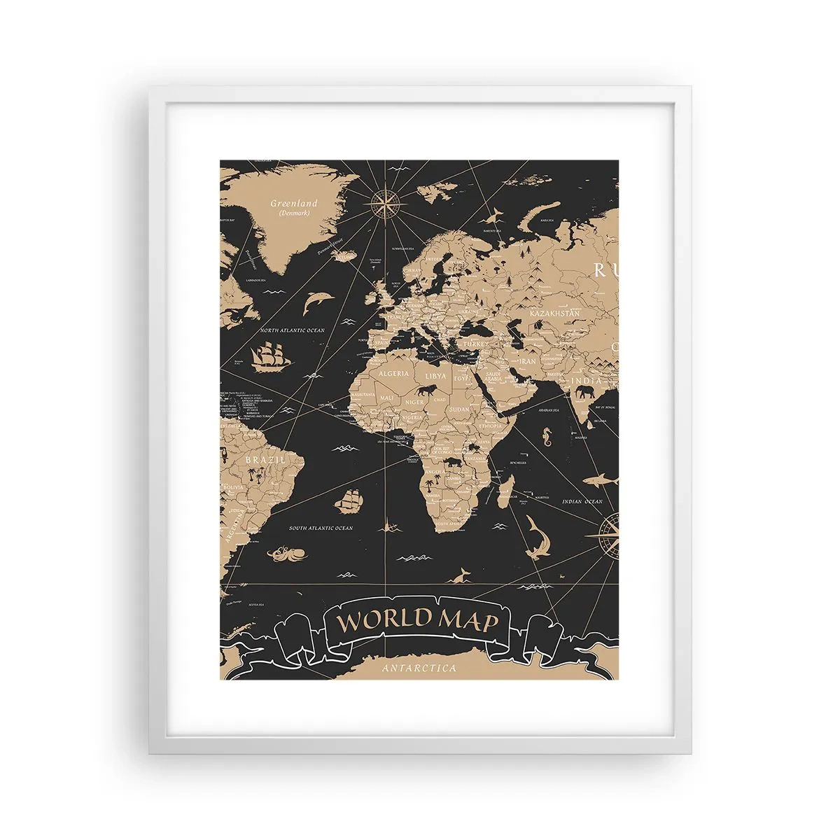 Pôster em moldura branca - Os limites do meu mundo - 40x50 cm