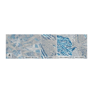 Amostra de papel de parede autocolante Deluxe Sticker - Em um labirinto azul e cinza - Rabiscos, Brilhante, Caos - 100x30 cm