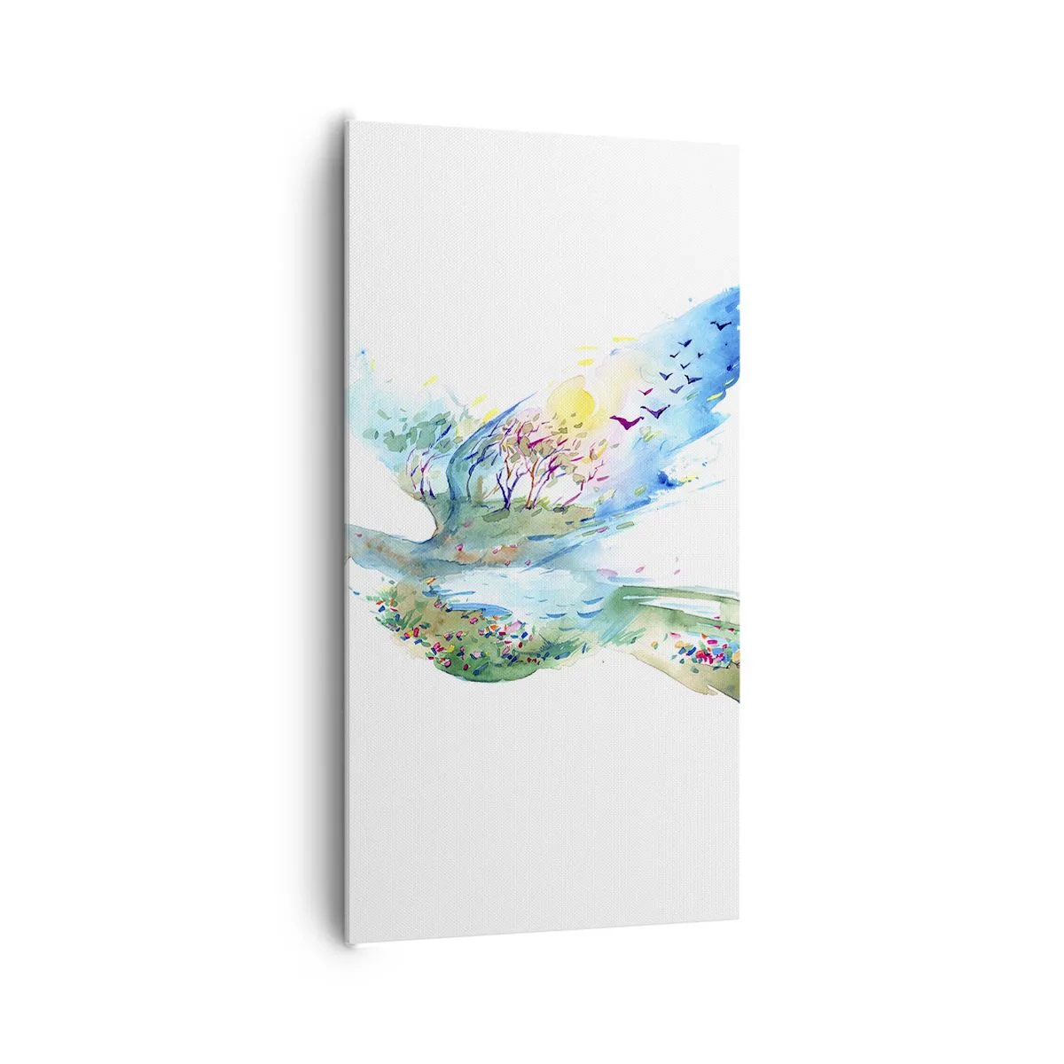 Quadro em tela - Nas asas da natureza - 65x120 cm