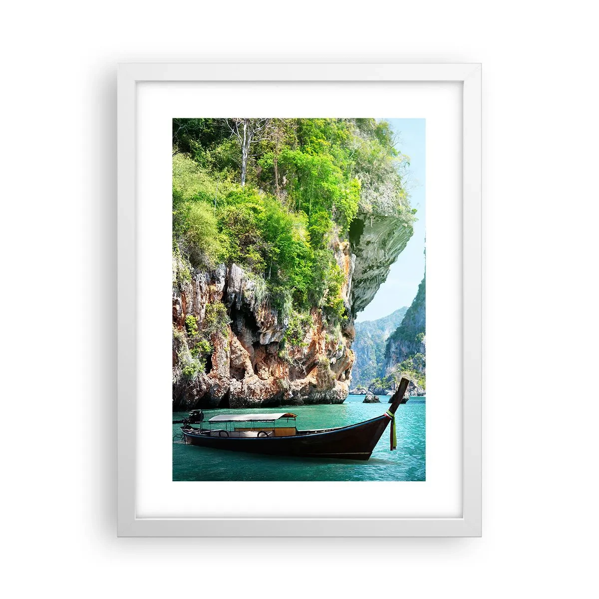 Pôster em moldura branca - Um convite para uma viagem exótica - 30x40 cm