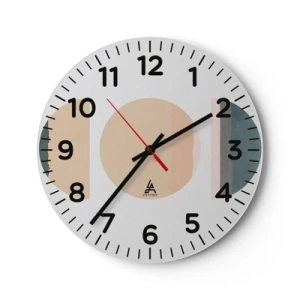 Relógio de parede - Relógio em vidro - Círculo entre círculos - 30x30 cm