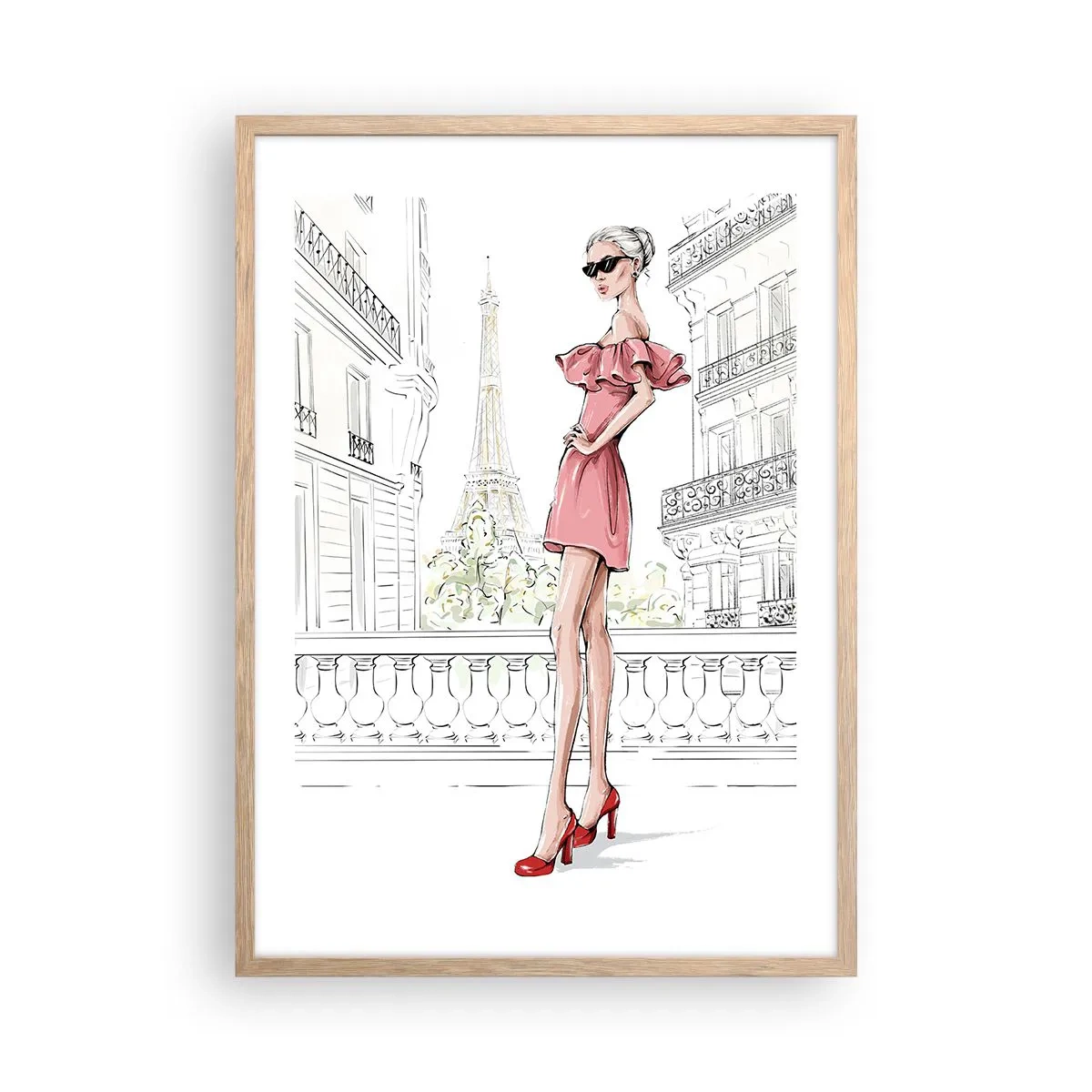 Pôster com moldura de carvalho claro - A arte da moda - 50x70 cm
