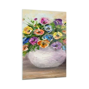 Quadro em vidro - Natureza morta com um vaso branco - 50x70 cm