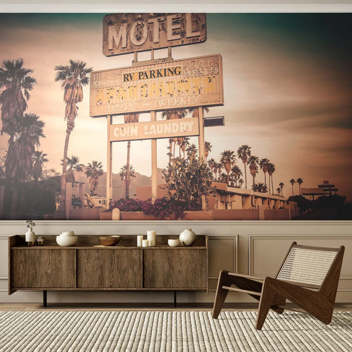 Papel de Parede Premium Canvas - O tempo parou aqui - Paisagem, Arquitetura, EUA - 300x210 cm