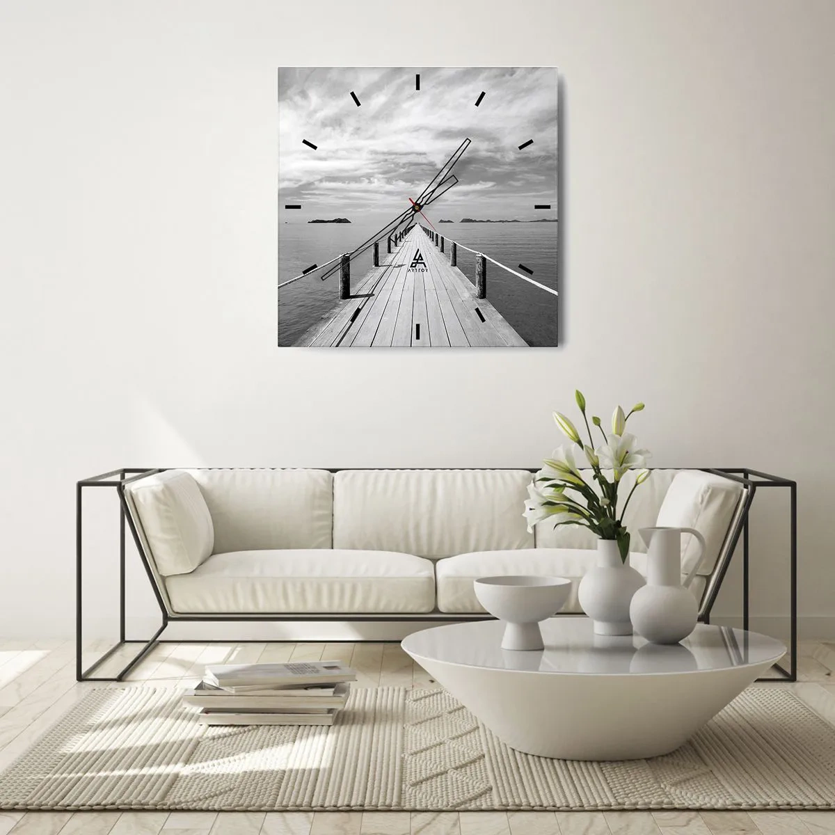 Relógio de parede - Relógio em vidro - Talvez uma viagem... - 30x30 cm