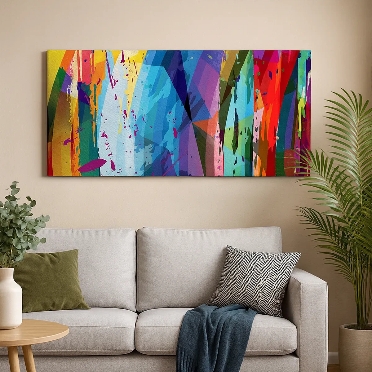 Quadro em tela - Vertigem colorida - 30x30 cm