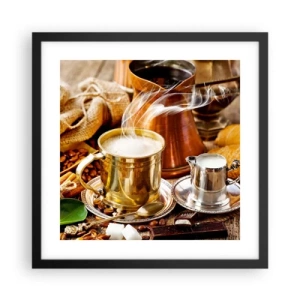 Pôster com moldura preta - Bons dias! - 40x40 cm