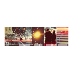 Amostra de papel de parede autocolante Deluxe Sticker - Travessia metropolitana - Cidade, Arquitetura, Vida noturna - 100x30 cm