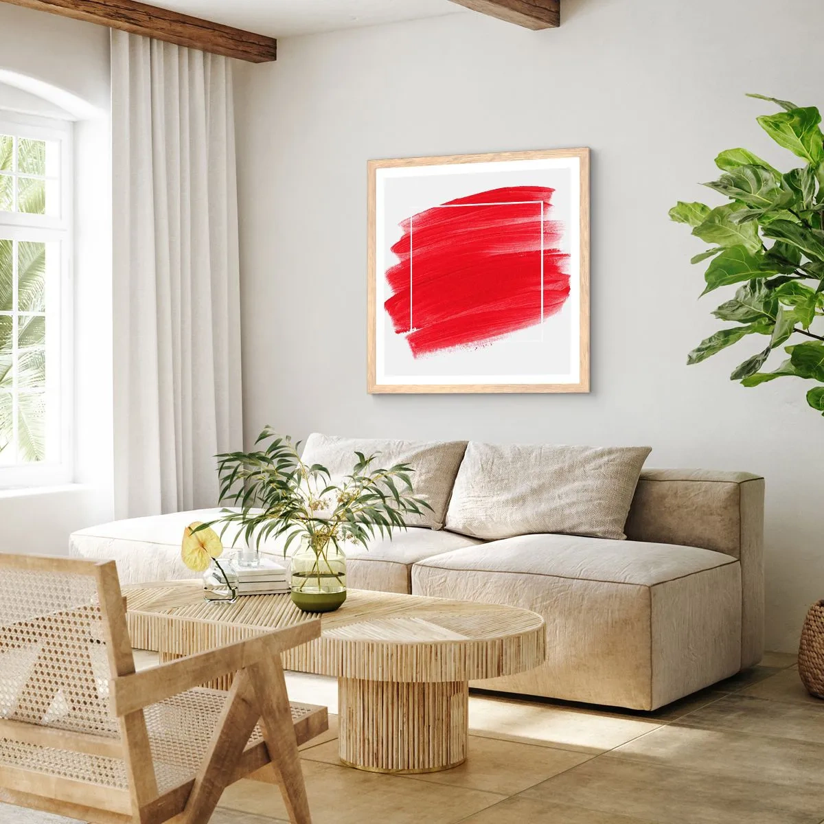 Pôster com moldura de carvalho claro - Fora do quadro - 60x60 cm