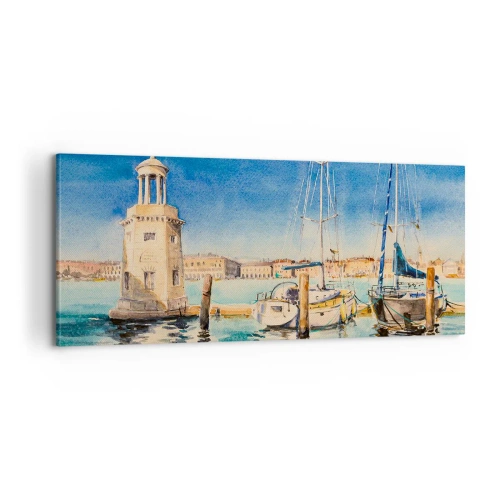 Quadro em tela - Lagoa ensolarada - 100x40 cm