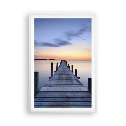 Pôster em moldura branca - A calma de um crepúsculo sereno - 61x91 cm