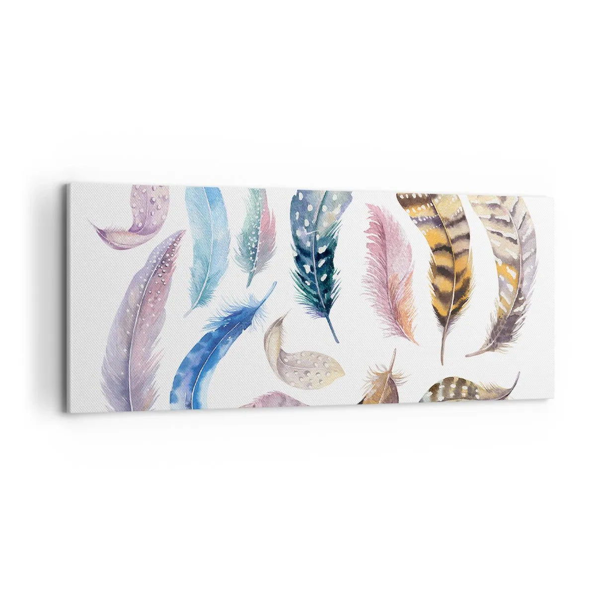 Quadro em tela - Leve, heterogéneo e multicolorido - 100x40 cm