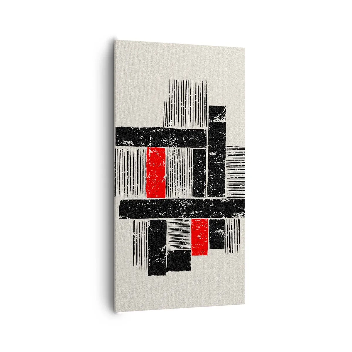 Quadro em tela - Vermelho e preto - 65x120 cm