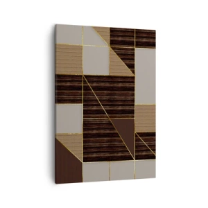 Quadro em tela - Mosaico de bronzes e ouro - 50x70 cm