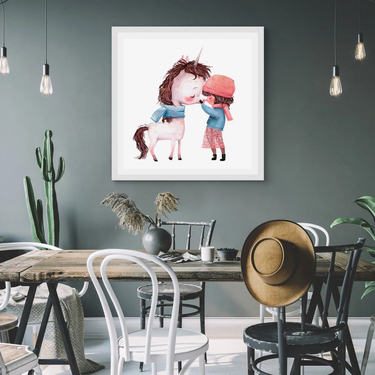 Pôster em moldura branca - Conto do inverno - 60x60 cm