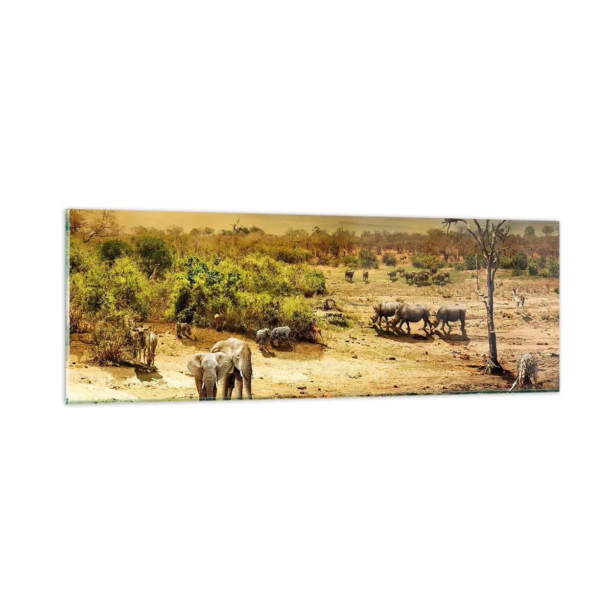 Quadro em vidro - Um rio corria no Éden... - 90x30 cm