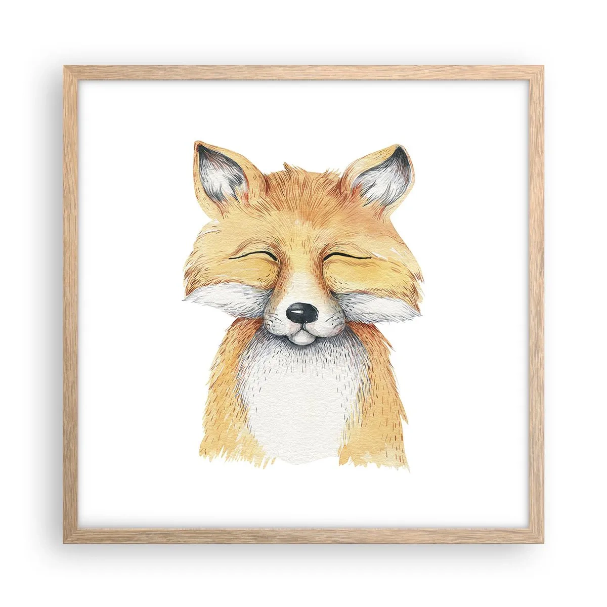 Pôster com moldura de carvalho claro - Humor de raposa - 50x50 cm