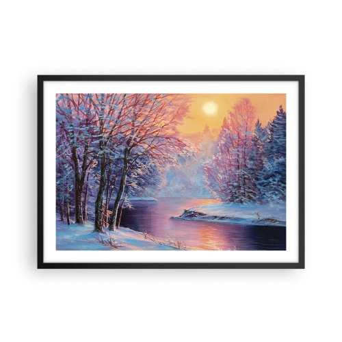 Pôster com moldura preta - Cores do inverno - 70x50 cm