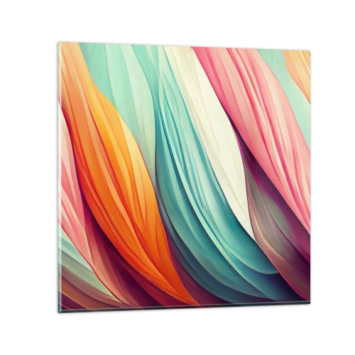 Quadro em vidro - Tecido arco-íris - 60x60 cm