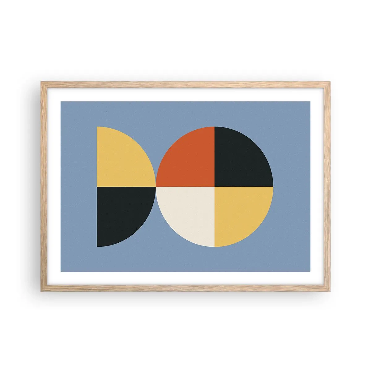 Pôster com moldura de carvalho claro - Verja e conte - 70x50 cm