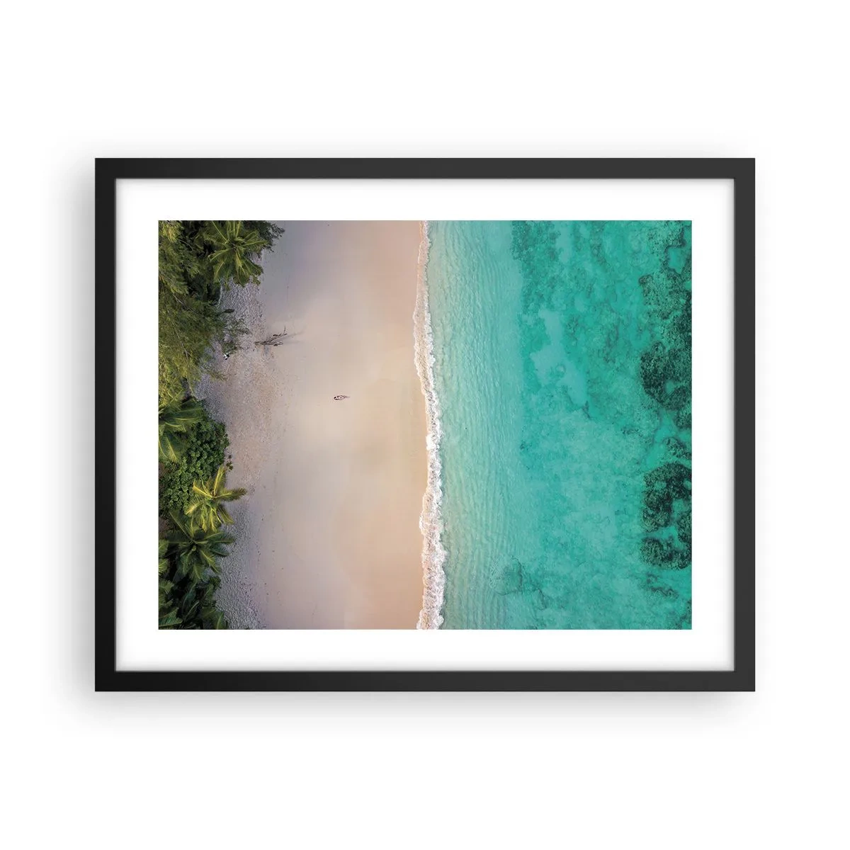Pôster com moldura preta - Praia do paraíso - 50x40 cm