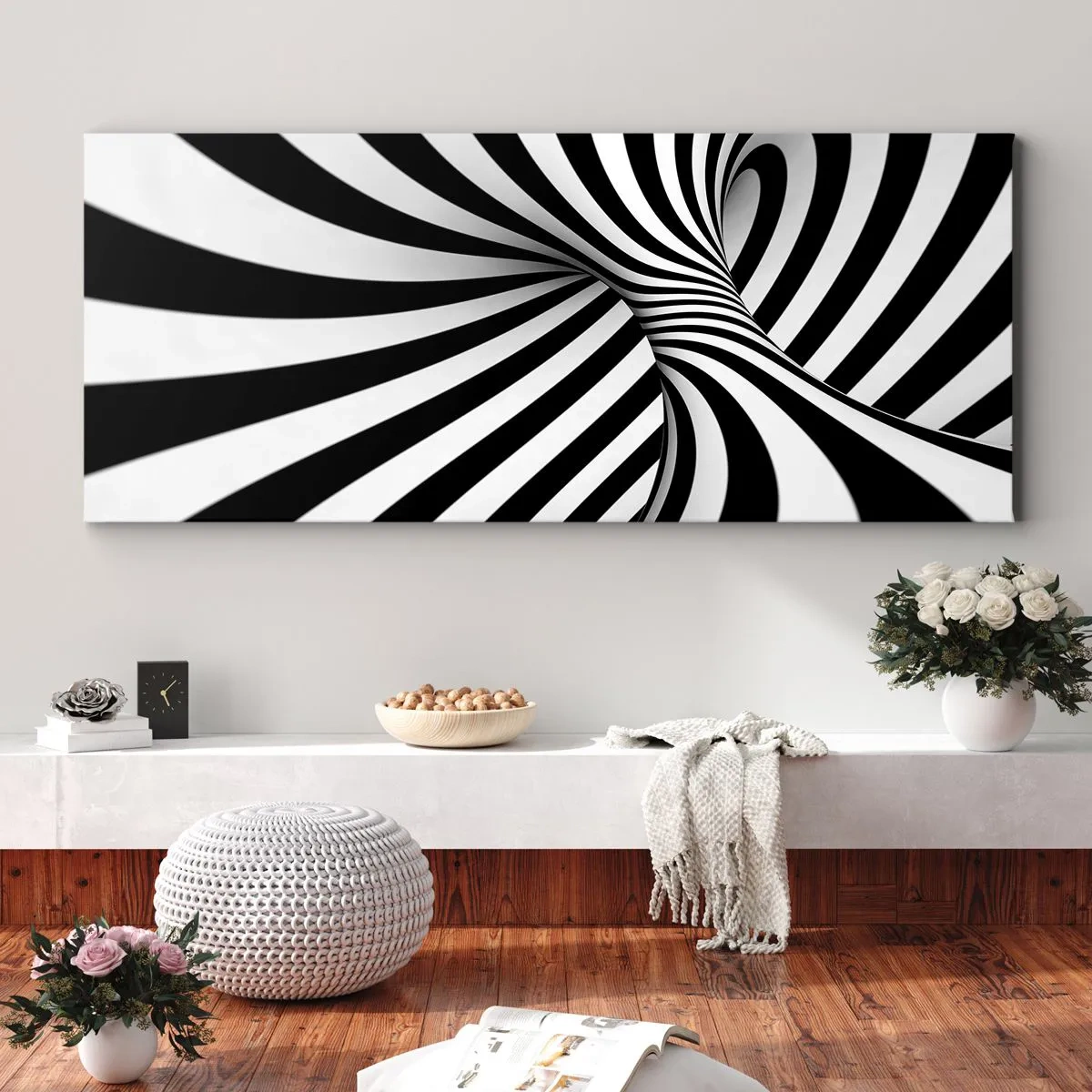 Quadro em tela - Composição: espaço dançante - 100x40 cm