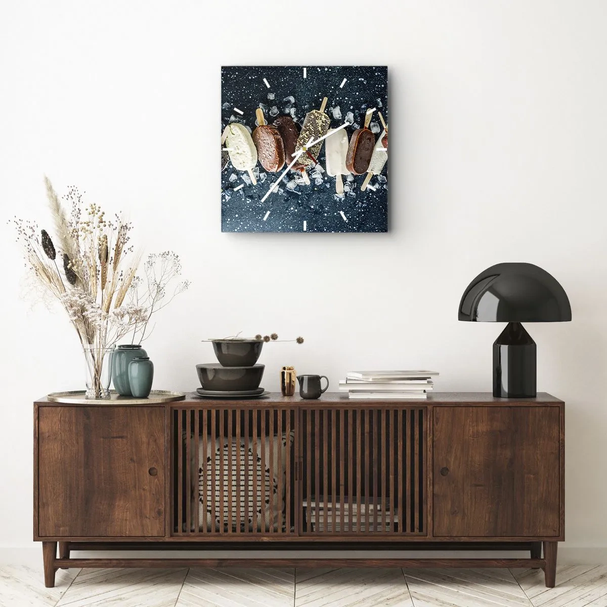 Relógio de parede - Relógio em vidro - O sabor de um verão quente - 40x40 cm